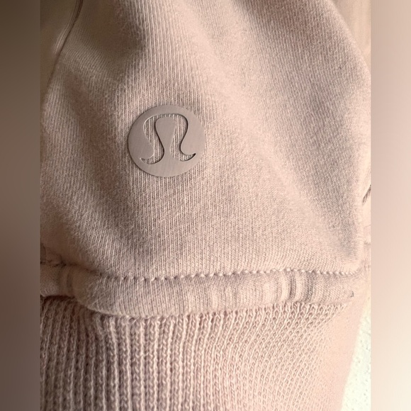 Lululemon Scuba Sz 10 Pink Cotton Terry Hooded Pullover Hoodie Top - Picture 7 of 11